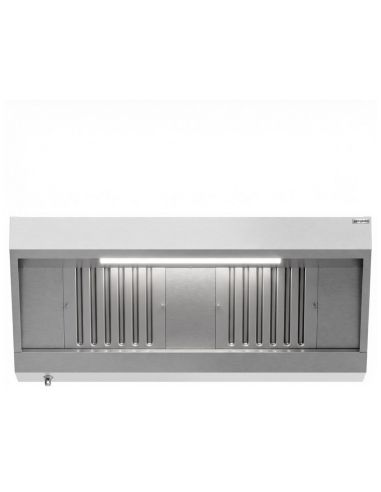 Hotte murale inox statique 1m80 avec filtre et éclairage | Profondeur 900 mm