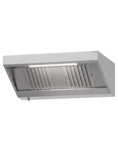 Hotte murale inox statique 1m80 avec filtre et éclairage | Profondeur 900 mm