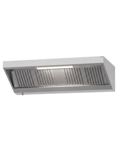 Hotte murale inox statique 2m avec filtre et éclairage | Profondeur 900 mm