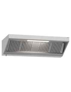 Hotte murale inox statique 2m avec filtre et éclairage | Profondeur 900 mm