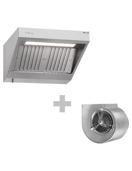 Hotte murale inox 1m avec moteur, régulateur, filtre et éclairage | Profondeur 900 mm