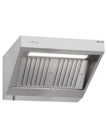 Hotte murale inox 1m avec moteur, régulateur, filtre et éclairage | Profondeur 900 mm