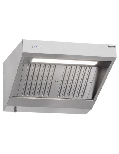 Hotte murale inox 1m avec moteur, régulateur, filtre et éclairage | Profondeur 900 mm