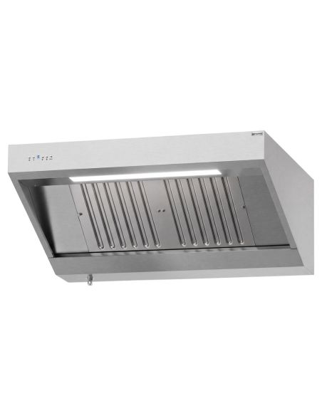 Hotte murale inox 1m20 avec moteur, régulateur, filtre et éclairage | Profondeur 900 mm