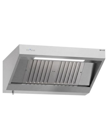 Hotte murale inox 1m20 avec moteur, régulateur, filtre et éclairage | Profondeur 900 mm