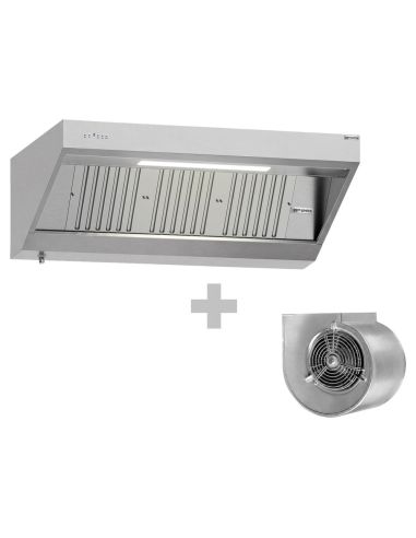 Hotte murale inox 1m60 avec moteur, régulateur, filtre et éclairage | Profondeur 700 mm