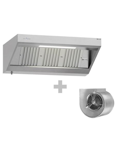 Hotte murale inox 1m60 avec moteur, régulateur, filtre et éclairage | Profondeur 700 mm