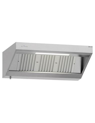 Hotte murale inox 1m60 avec moteur, régulateur, filtre et éclairage | Profondeur 700 mm