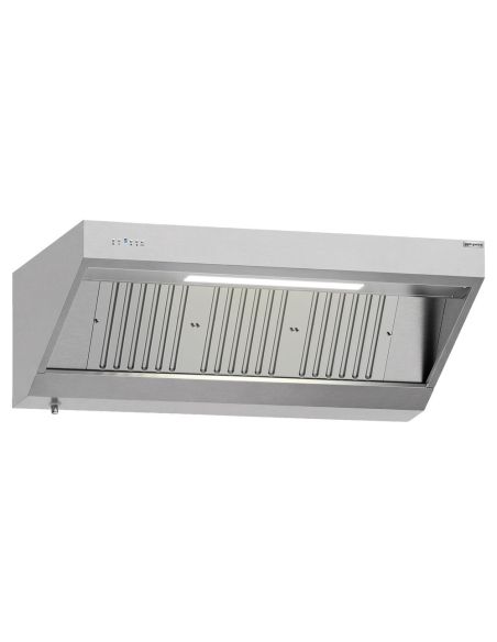 Hotte murale inox 1m60 avec moteur, régulateur, filtre et éclairage | Profondeur 700 mm