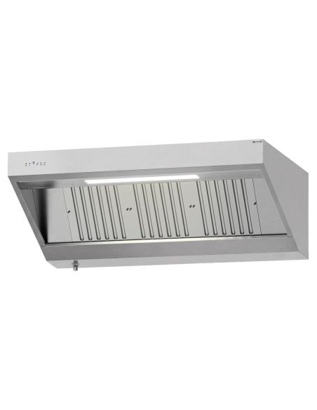 Hotte murale inox 1m60 avec moteur, régulateur, filtre et éclairage | Profondeur 700 mm