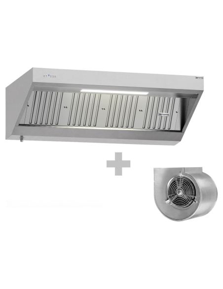 Hotte murale inox 1m80 avec moteur, régulateur, filtre et éclairage | Profondeur 700 mm