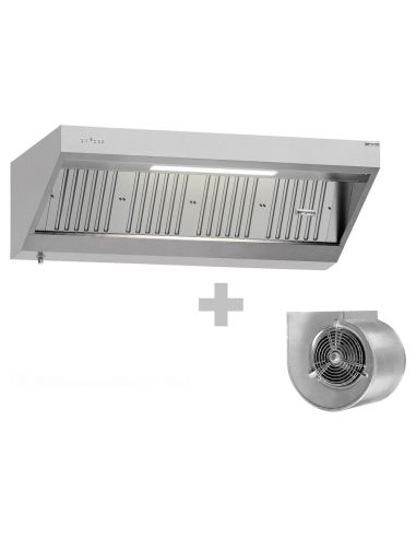 Hotte murale inox 1m80 avec moteur, régulateur, filtre et éclairage | Profondeur 900 mm