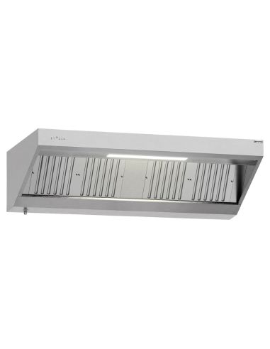 Hotte murale inox 2m avec moteur, régulateur, filtre et éclairage | Profondeur 700 mm