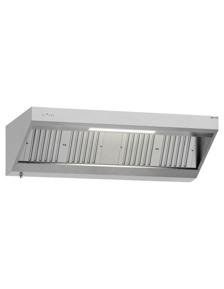 Hotte murale inox 2m avec moteur, régulateur, filtre et éclairage | Profondeur 700 mm