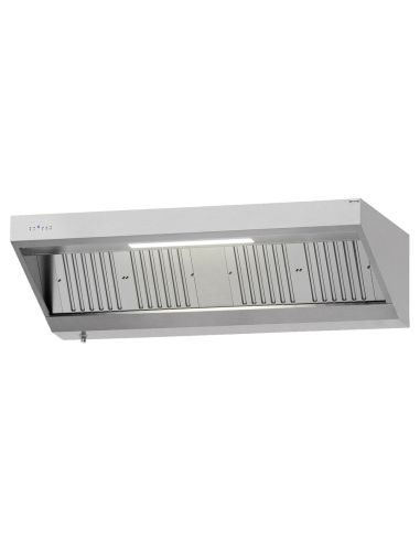 Hotte murale inox 2m avec moteur, régulateur, filtre et éclairage | Profondeur 700 mm
