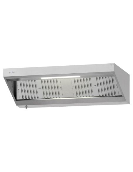 Hotte murale inox 2m avec moteur, régulateur, filtre et éclairage | Profondeur 700 mm