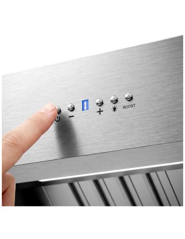 Hotte murale inox 2m avec moteur, régulateur, filtre et éclairage | Profondeur 700 mm