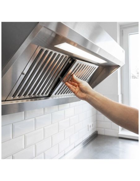 Hotte murale inox 2m avec moteur, régulateur, filtre et éclairage | Profondeur 700 mm