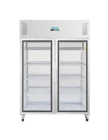 Vitrine réfrigérée positive deux portes vitrée - GN 2/1 - 770 L | Polar - CW198