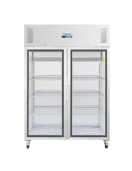 Vitrine réfrigérée positive deux portes vitrée - GN 2/1 - 770 L | Polar - CW198