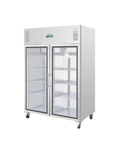 Vitrine réfrigérée positive deux portes vitrée - GN 2/1 - 770 L | Polar - CW198