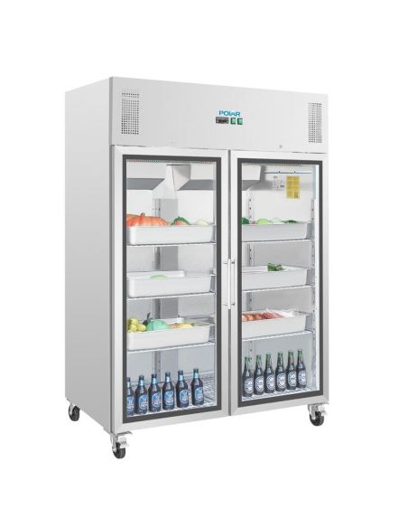 Vitrine réfrigérée positive deux portes vitrée - GN 2/1 - 770 L | Polar - CW198
