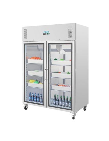 Vitrine réfrigérée positive deux portes vitrée - GN 2/1 - 770 L | Polar - CW198