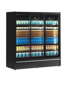 Vitrine réfrigérée combinable étagères profondes - 1643L - Noir | Tefcold - MDCB1875HB