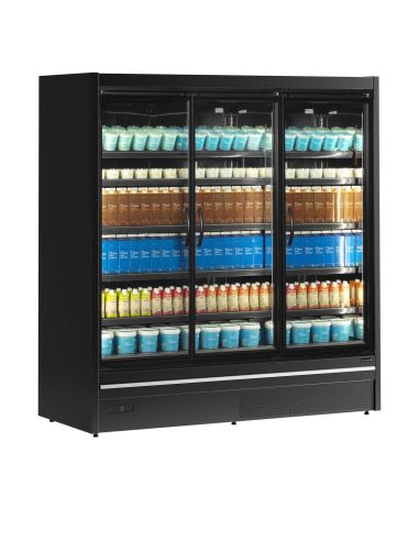 Vitrine réfrigérée combinable étagères profondes - 1643L - Noir | Tefcold - MDCB1875HB