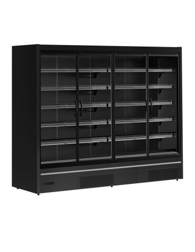 Vitrine réfrigérée combinable étagères profondes - 2190L - Noir | Tefcold - MDCB2500HB