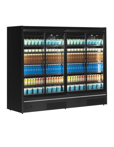 Vitrine réfrigérée combinable étagères profondes - 2190L - Noir | Tefcold - MDCB2500HB
