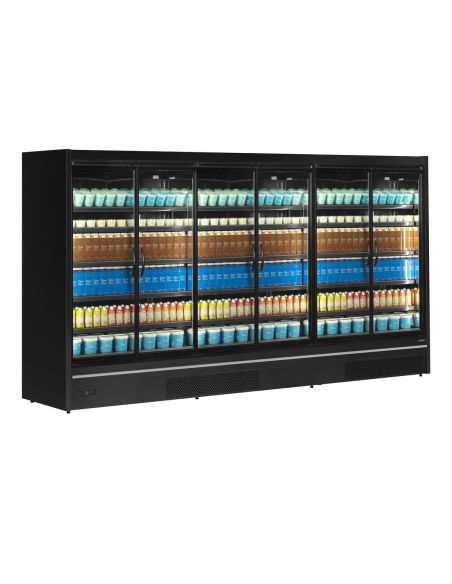 Vitrine réfrigérée combinable étagères profondes - 3285L - Noir | Tefcold - MDCB3750HB
