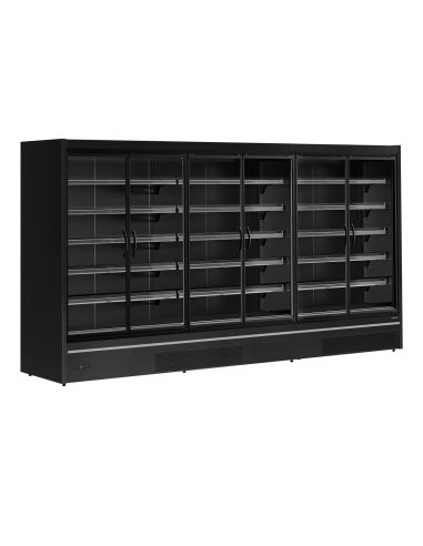Vitrine réfrigérée combinable étagères profondes - 3285L - Noir | Tefcold - MDCB3750HB