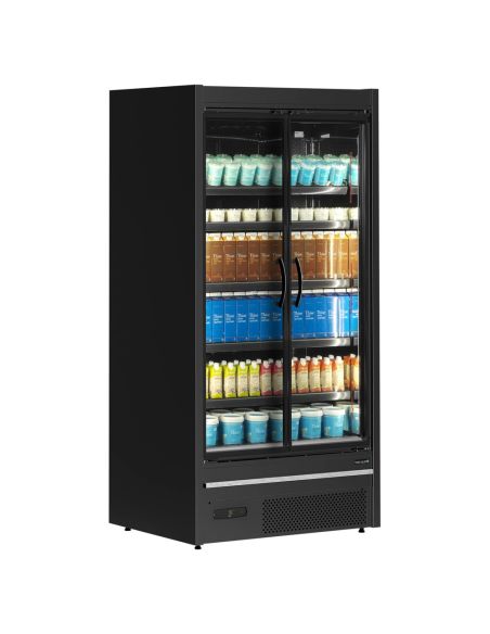 Vitrine réfrigérée avec portes - 555L - Noir | Tefcold - MDCA937HB