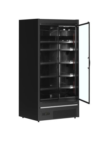 Vitrine réfrigérée avec portes - 555L - Noir | Tefcold - MDCA937HB