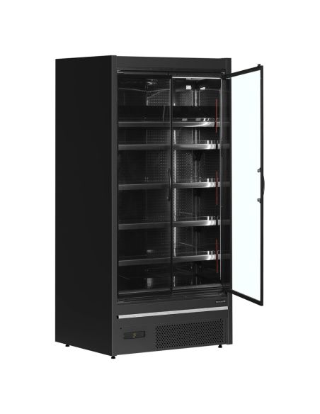 Vitrine réfrigérée avec portes - 555L - Noir | Tefcold - MDCA937HB