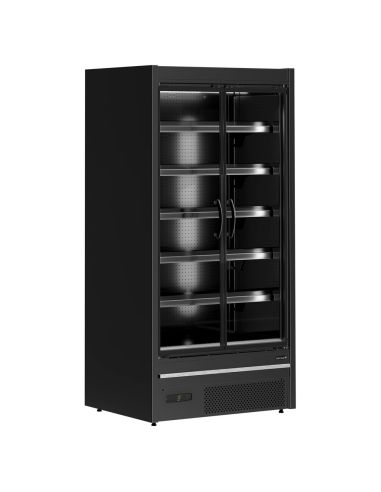 Vitrine réfrigérée avec portes - 555L - Noir | Tefcold - MDCA937HB