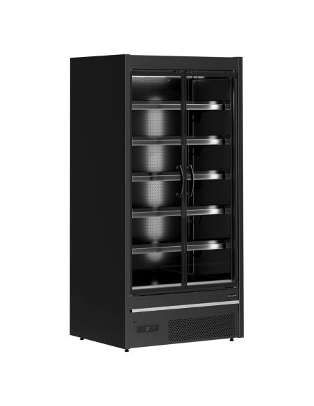 Vitrine réfrigérée avec portes - 555L - Noir | Tefcold - MDCA937HB
