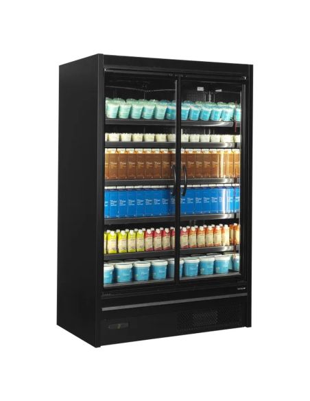Vitrine réfrigérée avec portes - 740L - Noir | Tefcold - MDCA1250HB