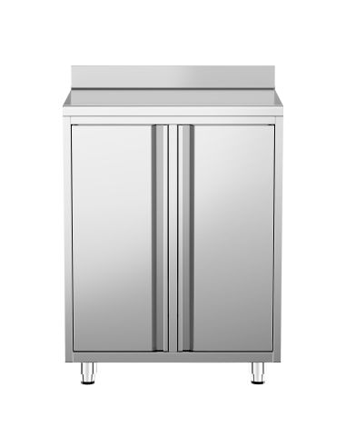 Meuble inox pour machine à café - 800 x 600 mm - Étagère réglable - 2 compartiments